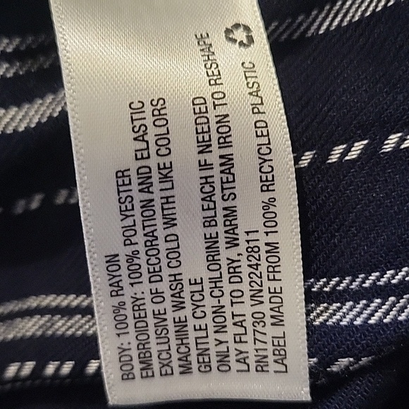 Xhilaration medium navy blue off shoulder top with embroidered flowers at wrists - Picture 5 of 5